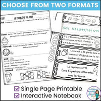 Le problème du jour: Grade 3 French Math Word Problem of the day (octobre)