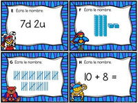 La valeur de position:  French Task Cards - Place Value to 100