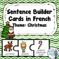 French Christmas Themed Sentence Builder Cards (Noël)