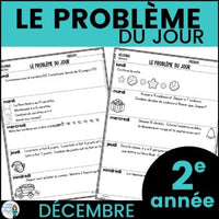 Le problème du jour: French Grade 2 Math Word Problem of the day (décembre)