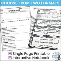 Le problème du jour: French Grade 3 Math Word Problem of the day (décembre)