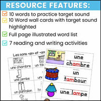 French Phonics Activities: Mon cahier des sons {les sons composés an/am}