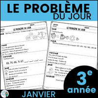 Le problème du jour: French Grade 3 Math Word Problem of the day (janvier)