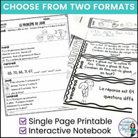 Le problème du jour: French Grade 3 Math Word Problem of the day (janvier)