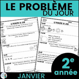 Le problème du jour: French Grade 2 Math Word Problem of the day (janvier)