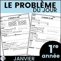 Le problème du jour: French Grade 1 Math Word Problem of the Day (janvier)