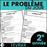 Le problème du jour: French Grade 2 Math Word Problem of the day (février)