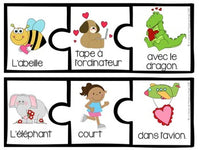 La Saint-Valentin:  French Valentine Themed Sentence Builder Cards