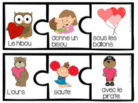 La Saint-Valentin:  French Valentine Themed Sentence Builder Cards