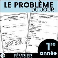 Le problème du jour: French Grade 1 Math Word Problem of the day (février)