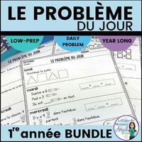 Le problème du jour: Grade 1 French Math Word Problem of the Day  BUNDLE