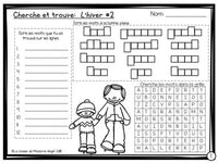 Mots usuels:  French Sight Word Activity - "Cherche et trouve: l'hiver"