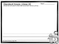 Mots usuels:  French Sight Word Activity - "Cherche et trouve: l'hiver"