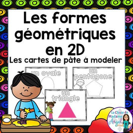 Les formes géométriques:  2D Geometry Play Dough Cards in French