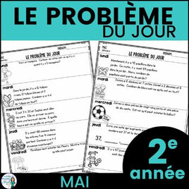 Le problème du jour:  French Grade 2 Math Word Problem of the day (mai)