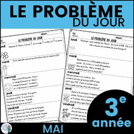 Le problème du jour: French Grade 3 Math Word Problem of the Day (mai)