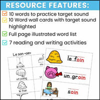 French Phonics Activities: Mon cahier des sons {le son composé oin}