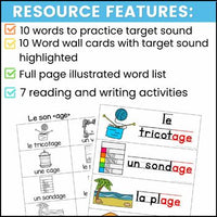 French Phonics Activities: Mon cahier des sons {le son composé age}