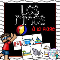 Les rimes d'été:  Summer Themed Rhyming Center in French (At the Beach)