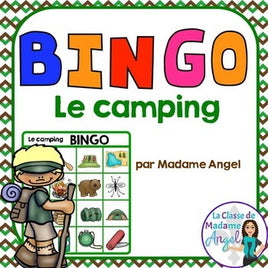 Camping Themed Bingo Game in French