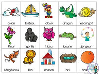 Les sons initiaux:  French Beginning Sounds Bingo Game