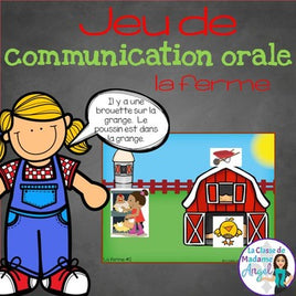 Jeu de communication orale: Farm- Oral Communication Game in French