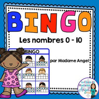 Numbers to 10 Bingo Game in French:  Les nombres 0 - 10