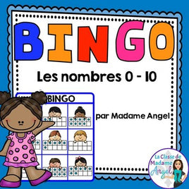 Numbers to 10 Bingo Game in French:  Les nombres 0 - 10