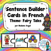 Fairy Tale Themed Sentence Builder Cards in French