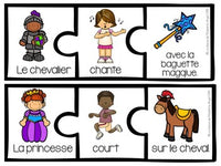 Fairy Tale Themed Sentence Builder Cards in French