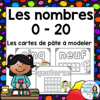 Les nombres 0 - 20:   Numbers 0 to 20 Play Dough Cards in French