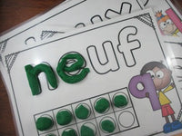 Les nombres 0 - 20:   Numbers 0 to 20 Play Dough Cards in French