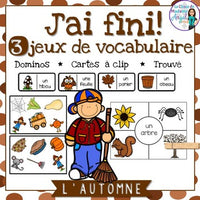 Automne: 3 Autumn/Fall Themed Vocabulary Games in French