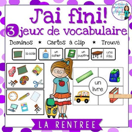 La rentrée scolaire | 3 French Back to School Vocabulary Games