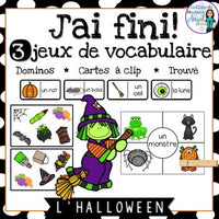 Halloween:  3 Halloween Themed Vocabulary Games in French