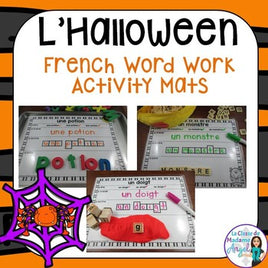 French Halloween Word Work Activity Mats