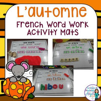 L'automne | French Fall Word Work Activity Mats | French Autumn Vocabulary