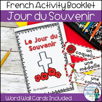 Jour du Souvenir:  French Remembrance Day Activity Booklet and Word Wall Cards