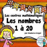 French Math Centers:  Numbers to 20 - les nombres 1 à 20