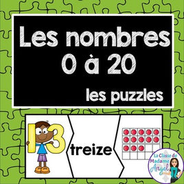 Number Puzzles in French: Les nombres 0 à 20