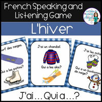 L'hiver - French Winter Vocabulary Game - J'ai. . .Qui a. . .?