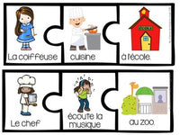 Ma communauté:  Community Themed Sentence Builder Cards in French