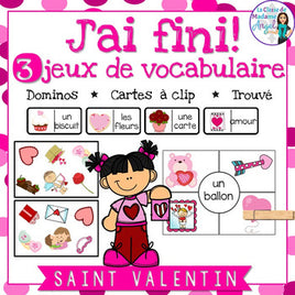 La Saint-Valentin - 3 French Valentine's Day Vocabulary Games and Centres