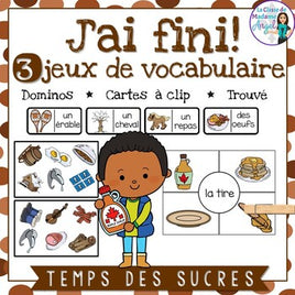 Temps des sucres: 3 French Maple Sugar Shack Themed Vocabulary Games