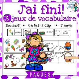 Pâques - 3 French Easter Vocabulary Games and Centres