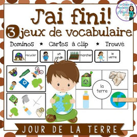 Jour de la Terre:  3 Earth Day Themed Vocabulary Games in French