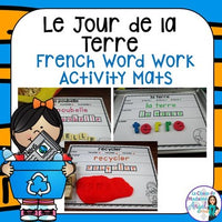 Jour de la Terre:  Earth Day Themed Word Work Activity Mats in French