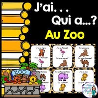 Zoo Themed Vocabulary Game in French - J'ai...Qui a...?