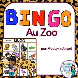 Zoo Themed Bingo Game in French