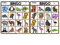 Zoo Themed Bingo Game in French